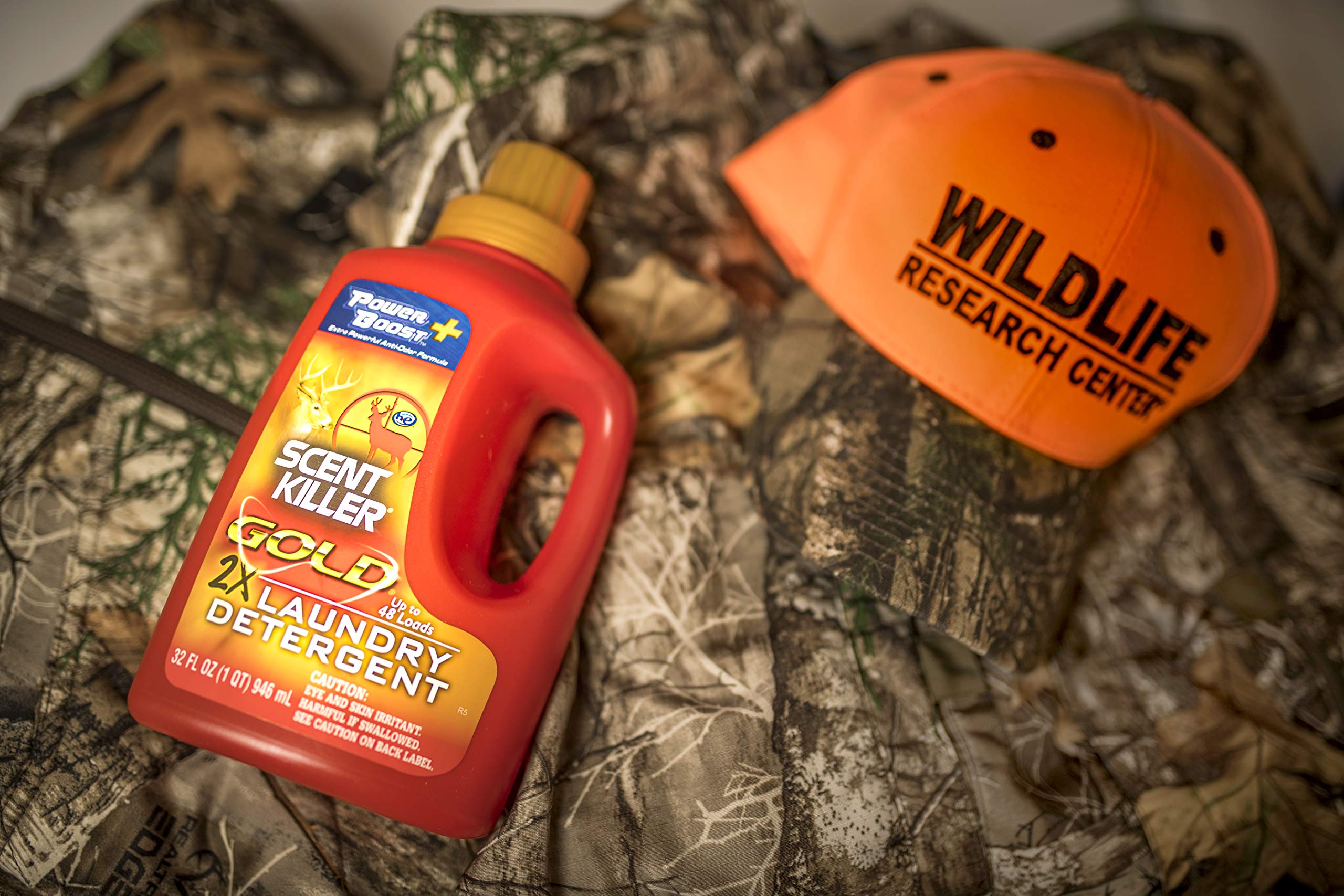 Scent Killer Gold Scent Free Laundry Detergent For Hunting Gear With Power Boost Plus Odor Eliminator, 32 Fluid Ounces