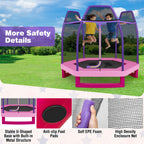 GYMAX Trampoline for Kids, 7FT Toddler Trampoline with Safety Enclosure Net & Seamless Spring Pad, Heavy Duty Small Indoor/Outdo