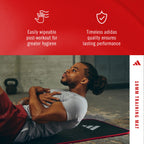 Adidas 10mm Extra Thick Training Mat with Carrying Strap and Non-Slip Textured Base - Cushioned Workout Mat for Home Gym, Floor