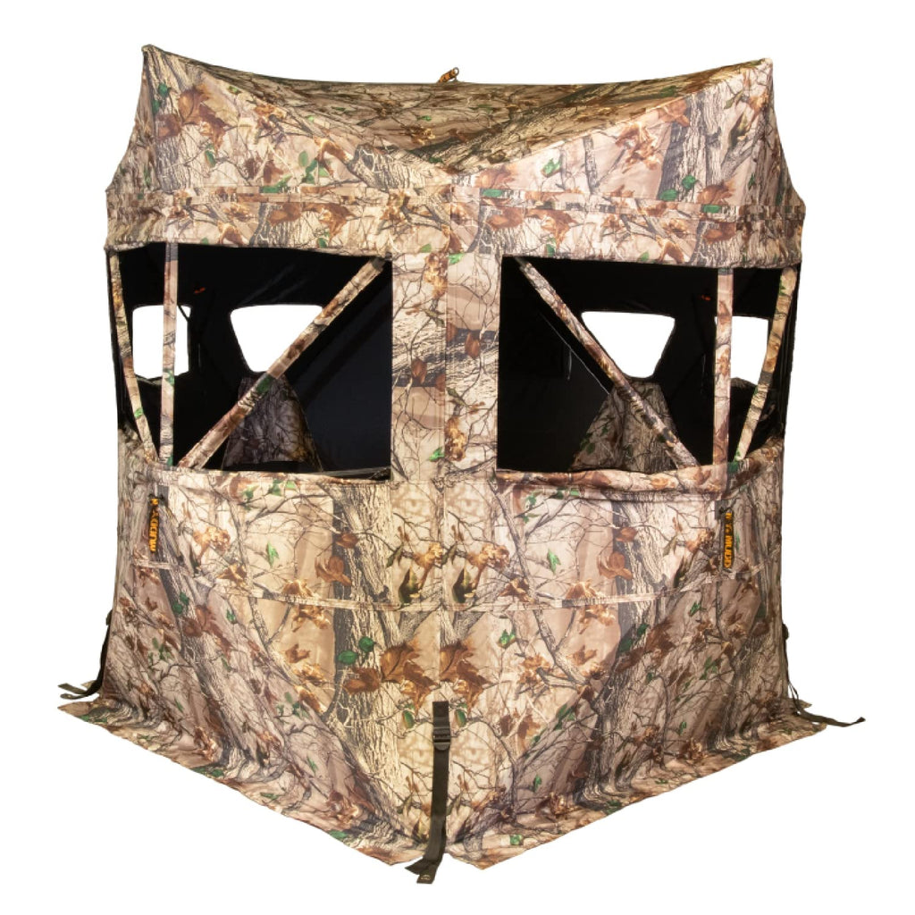 Muddy Outdoors Twin Peaks Heavy-Duty Water-Resistant 2-Person Hub-Style Hunting Ground Blind, Multi (Mud-Mgbtp)