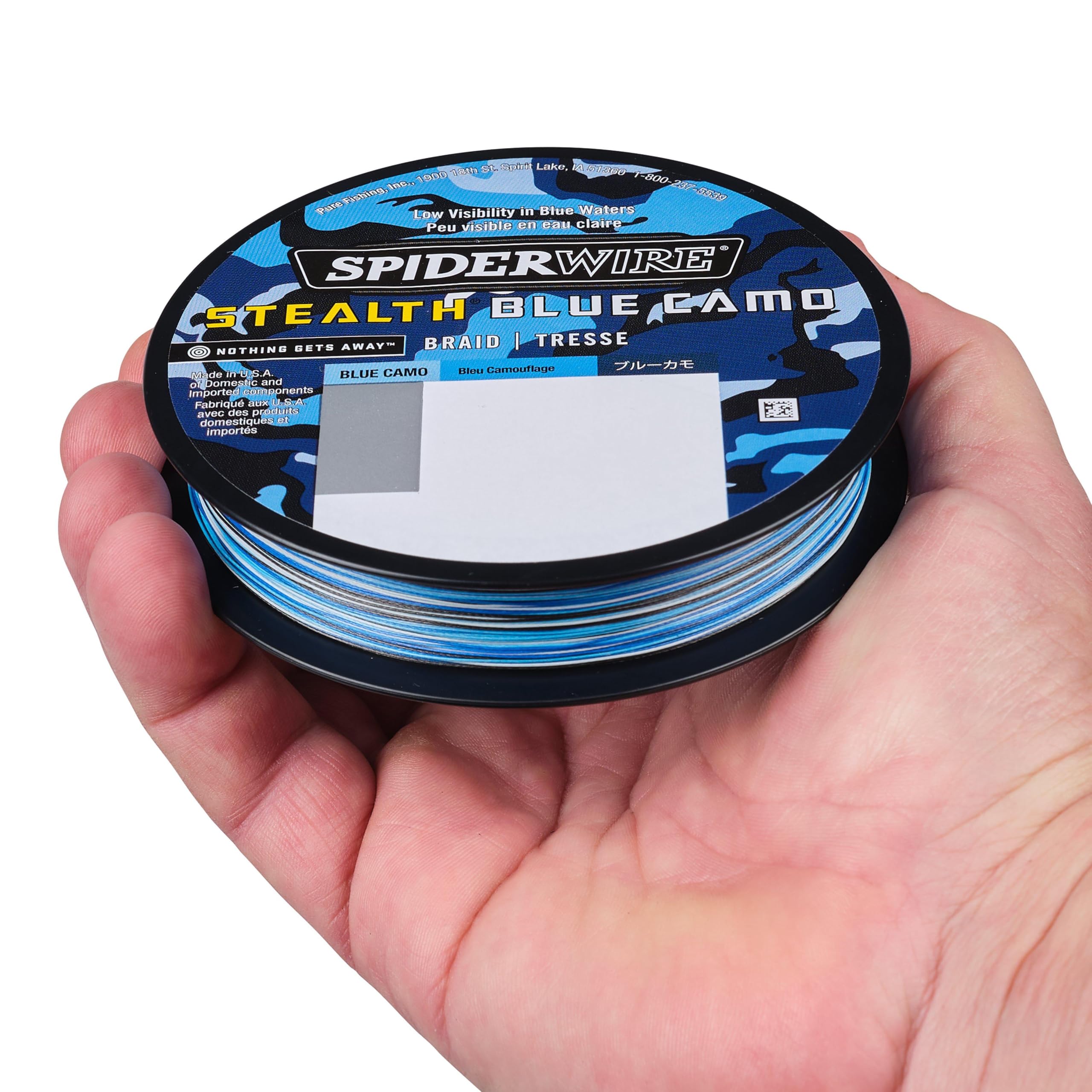 Spiderwire Stealth Superline, Blue Camo, 15Lb | 6.8Kg, 200Yd | 182M Braided Fishing Line, Suitable For Saltwater And Freshwater