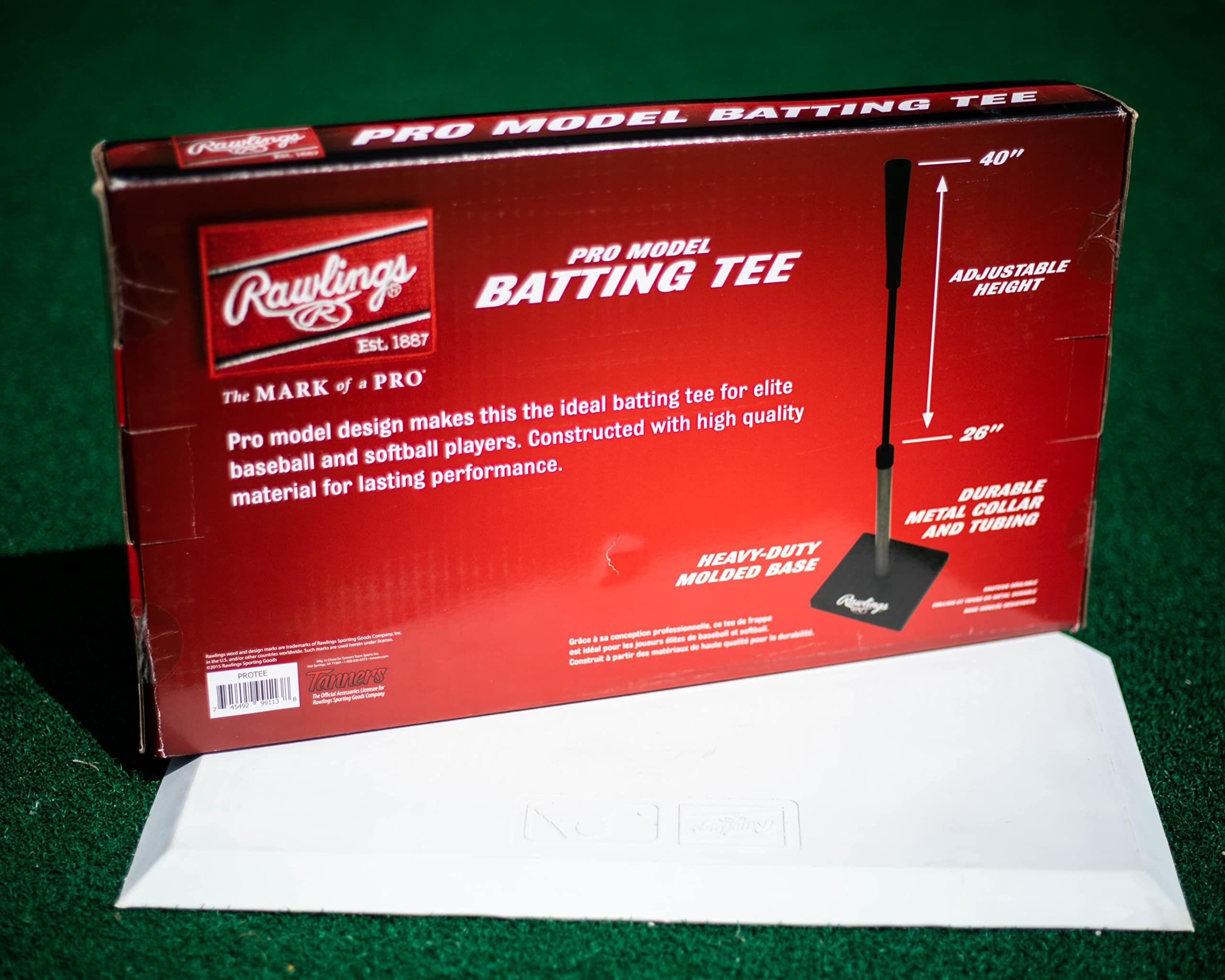 Rawlings | PRO MODEL Batting Tee | Heavy Duty Base | Adjustable Height 21-36