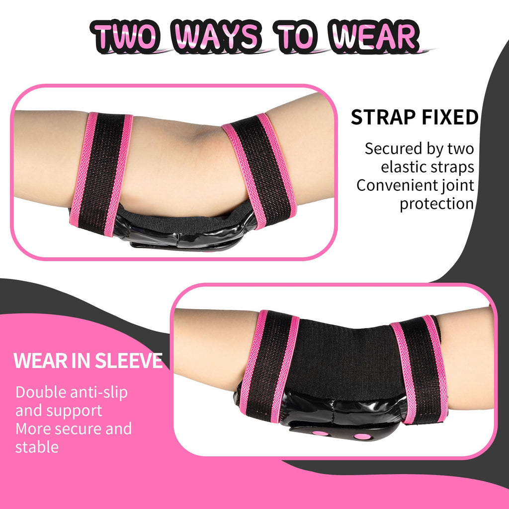 2Pm Sports Knee Pads For Women, Wrist Guards Knee And Elbow Pads Set With Drawstring Bag, Protective Gear Set For Girls Kids Rol
