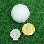Lefeng 2Pcs Bitcoin Golf Ball Marker With Magnetic Hat Clips - Golf Accessories And Gift Ideas For Men And Women Golfer - Remova