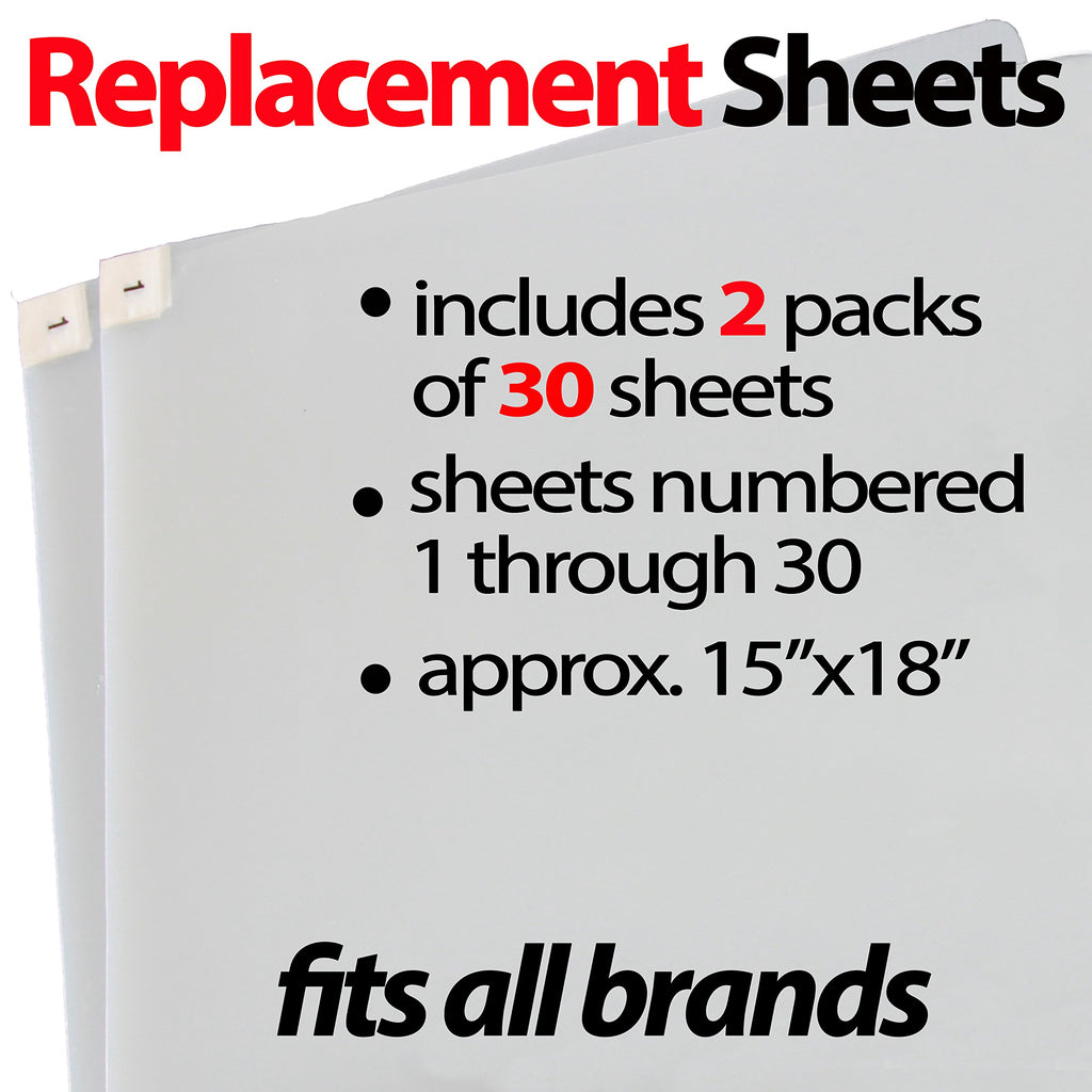 Stepngrip Basketball Volleyball Sticky Pad Replacement Sheets, Universal Fit All Traction Mats (15''X18'', 60 Sticky Sheets) - C