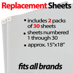 Stepngrip Basketball Volleyball Sticky Pad Replacement Sheets, Universal Fit All Traction Mats (15''X18'', 60 Sticky Sheets) - C