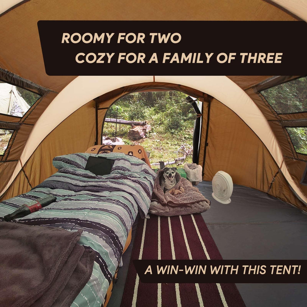 Hui Lingyang 4 Person Easy Pop Up Tent, 9.5X6.6X52'', Waterproof Automatic Setup, 2 Doors-Instant Family Tents For Hiking, Campi