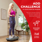 Sunny Health & Fitness Curved Vibration Plate Machine - 3D Vibrating Platform for Lymphatic Drainage & Weight Loss | Whole Body