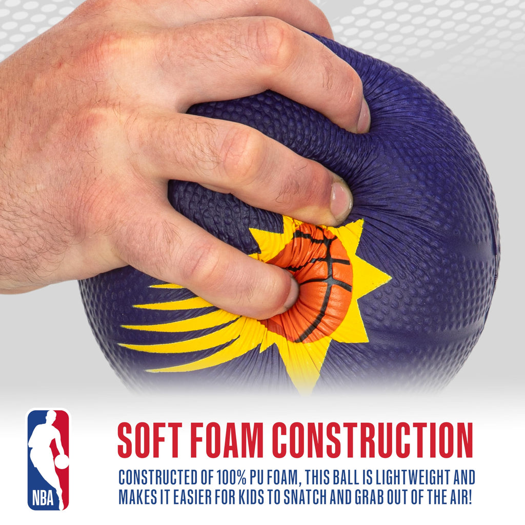 Franklin Sports Nba Phoenix Suns Mini Foam Basketball - Kids 5.5'' Inch Toy Basketball For Over The Door + Mini Indoor Hoops - N