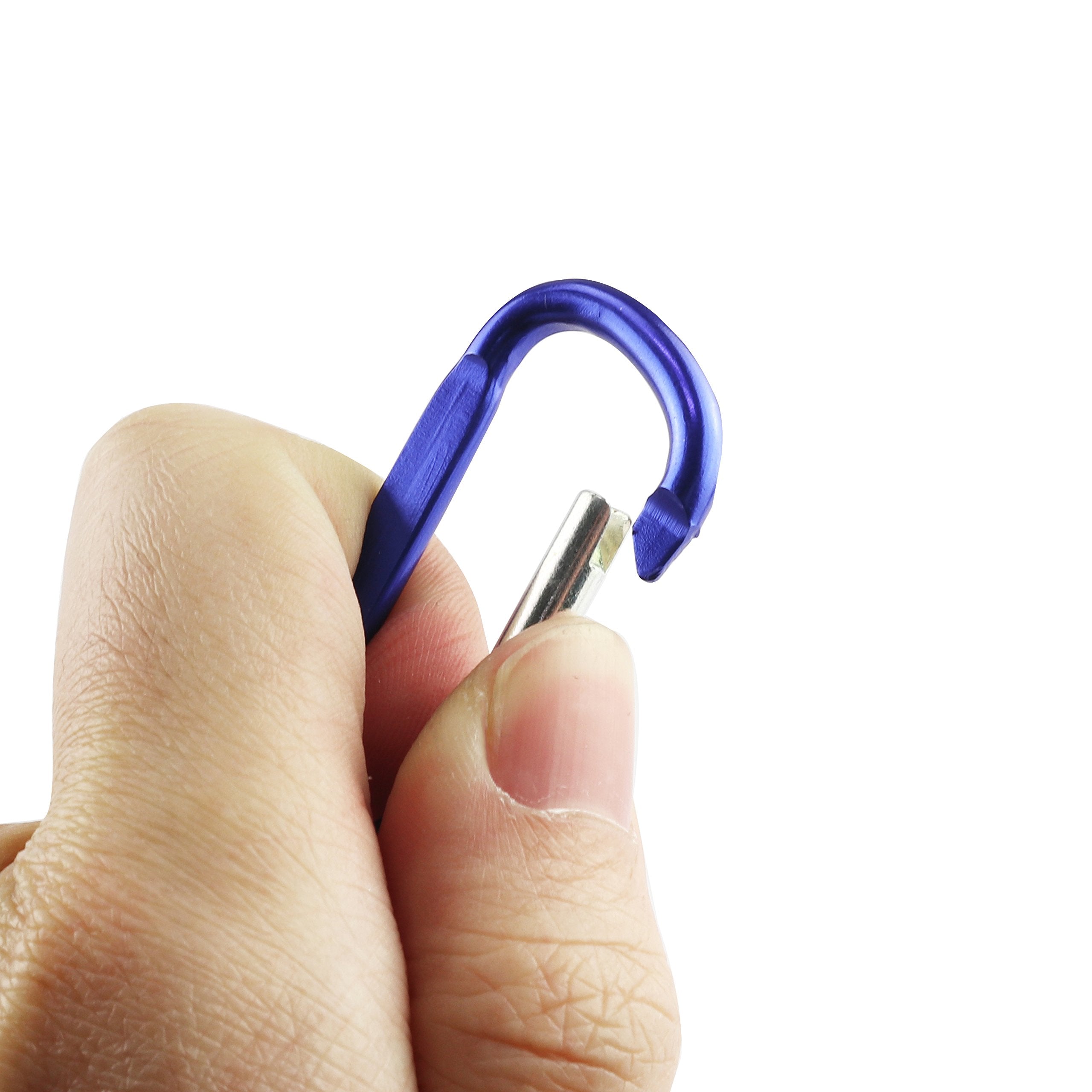 Swatom Aluminum D Ring Carabiner 2 Inch Cilp Small Snap Hook Keychains Carabiners 20Pcs For Camping Traveling Hiking Keyring Out