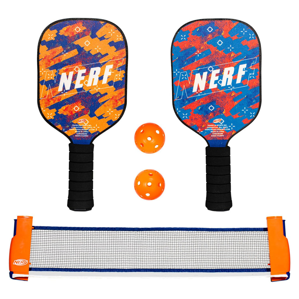 Nerf Tabletop Pickleball Set - Mini Tabletop Pickleball Game - Retractable Net Up To 5 Feet - Fits Most Tables