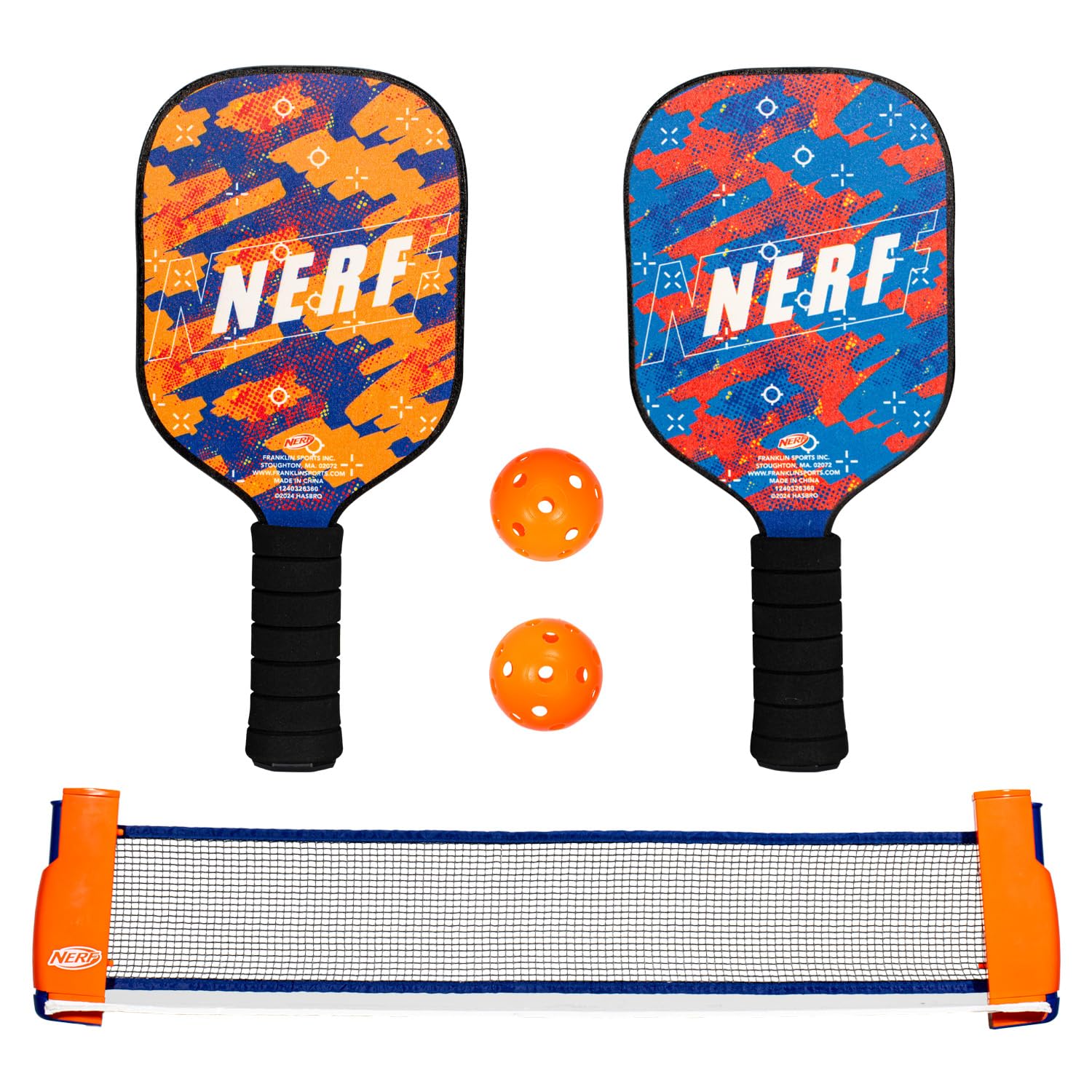 Nerf Tabletop Pickleball Set - Mini Tabletop Pickleball Game - Retractable Net Up To 5 Feet - Fits Most Tables