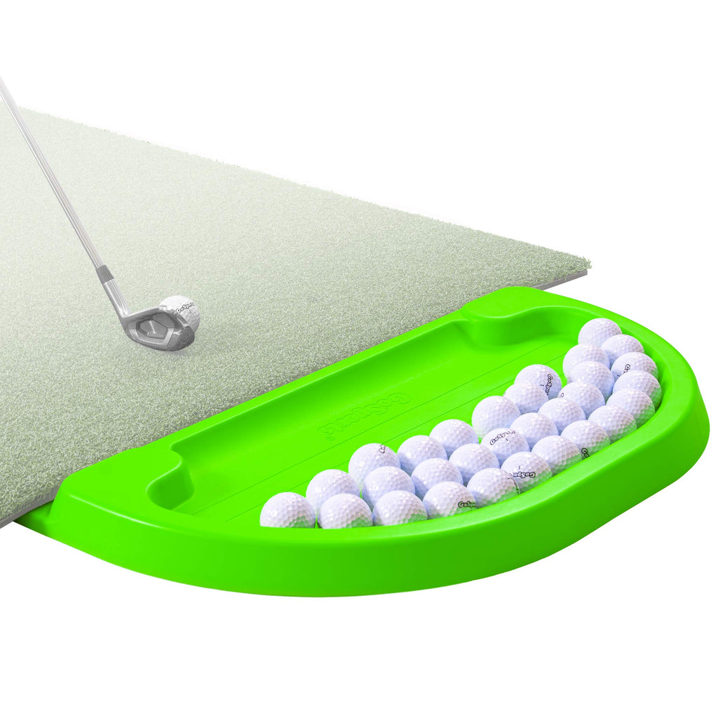 Gosports All-Weather Golf Ball Tray - 70 Ball Capacity - Compatible With All Hitting Mats - Black Or Green