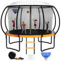 Zevemomo Outdoor Trampoline, 14 FT Recreational Trampolines for Kids and Adults, 14FT Trampolines with Enclosed Net, Basketball 