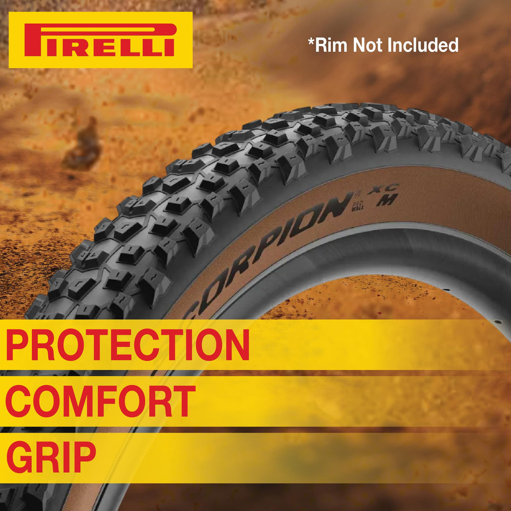 Pirelli Scorpion Trail M Mountain Bike Tire - 29 X 2.4, Tubeless Ready Clincher, Folding, Yellow, Prowall Mtb Casing