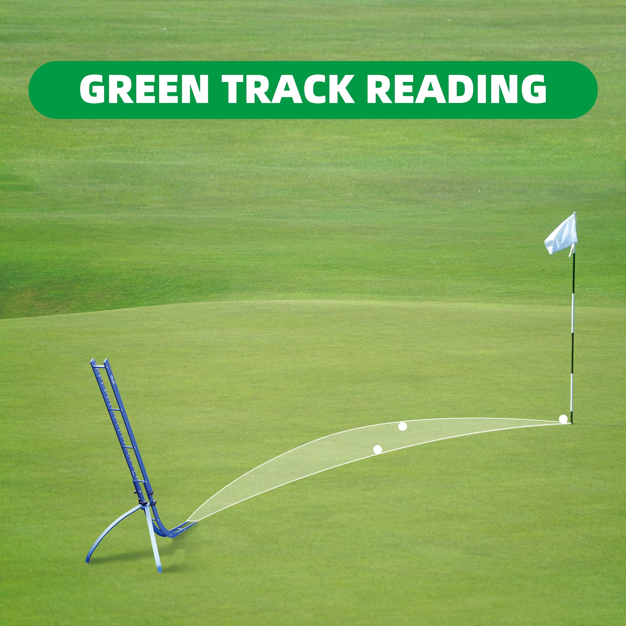 Golf Putting Trainer Foldable Golf Green Reading Tool-Ole Andigo Golf Green Reader,Green Track Reading And Green Speed Measureme