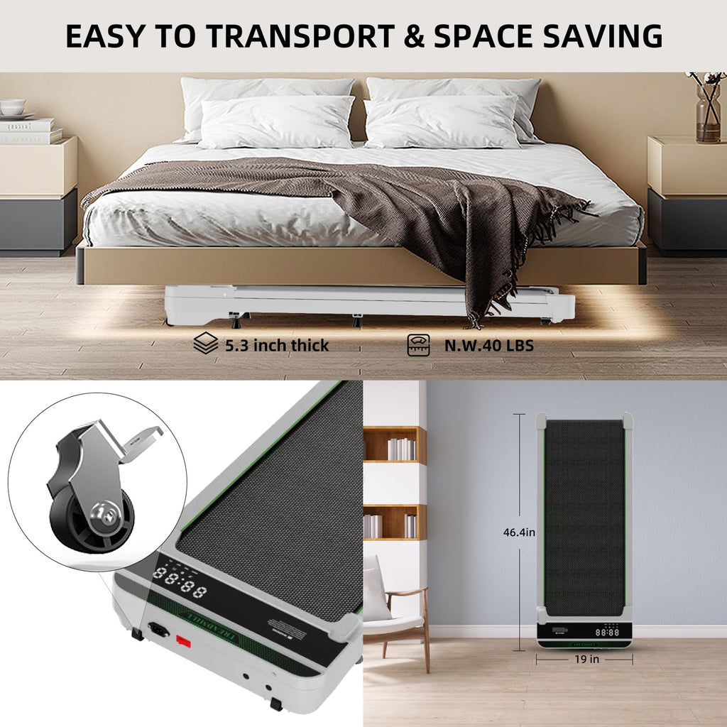 Upreign 3 -In -1 Portable Treadmill And Walking Pad For Home/Office, Remote Control And Large Led Display Screen
