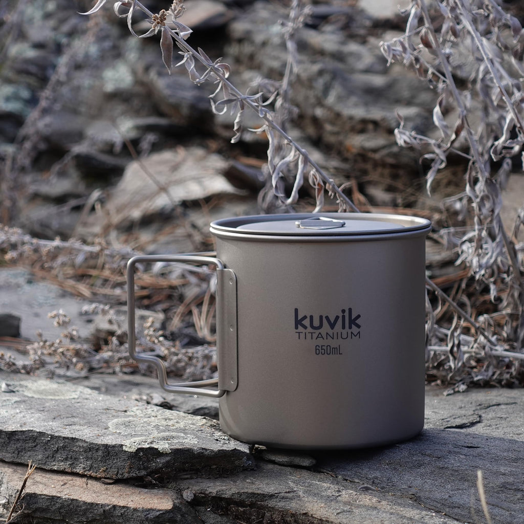 Kuvik 650Ml Titanium Pot - Ultralight And Compact Pot For Backpacking, Camping, And Survival