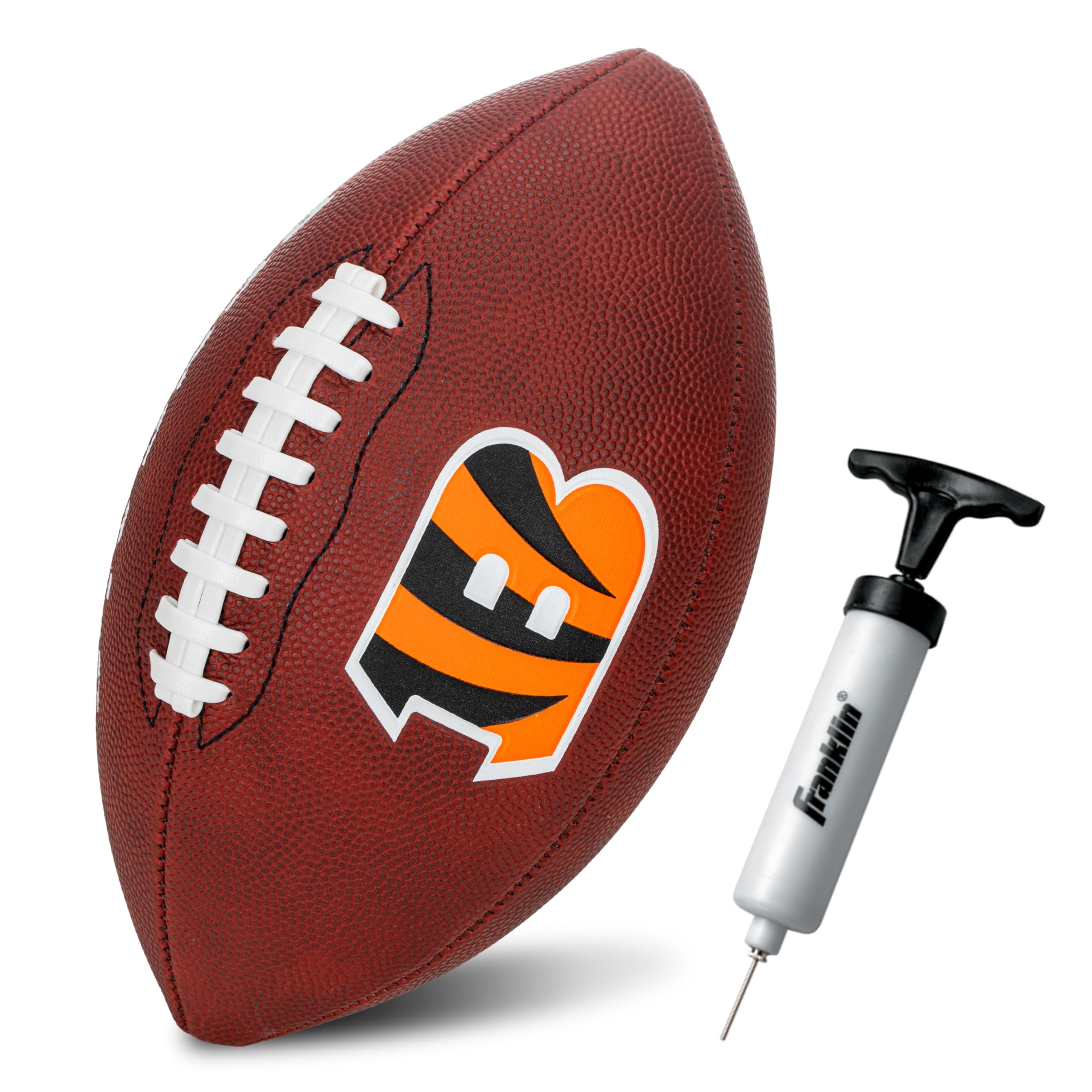 Franklin Sports Nfl Cincinnati Bengals Football - Youth Junior Size Football For Kids - Official Nfl Team Logo + Colors Youth Ba