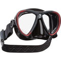 SCUBAPRO Synergy Twin Trufit Scuba Mask with Dual Lens and Comfort Strap for Diving, Black/Red