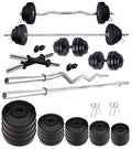 Kore Pvc 90 Kg Home Gym Set With One 5 Ft Plain + One 3 Ft Curl Rod And One Pair Dumbbell Rods