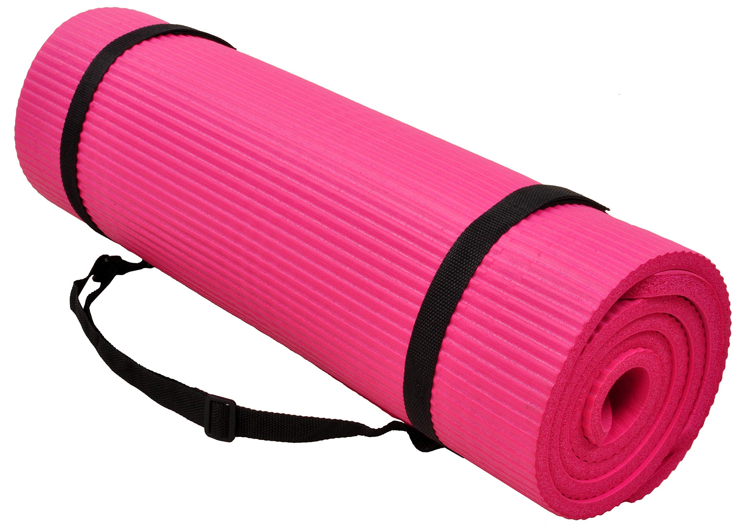 Balancefrom Goyoga+ All-Purpose 1/2-Inch Extra Thick High Density Anti-Tear Exercise Yoga Mat And Knee Pad With Carrying Strap (