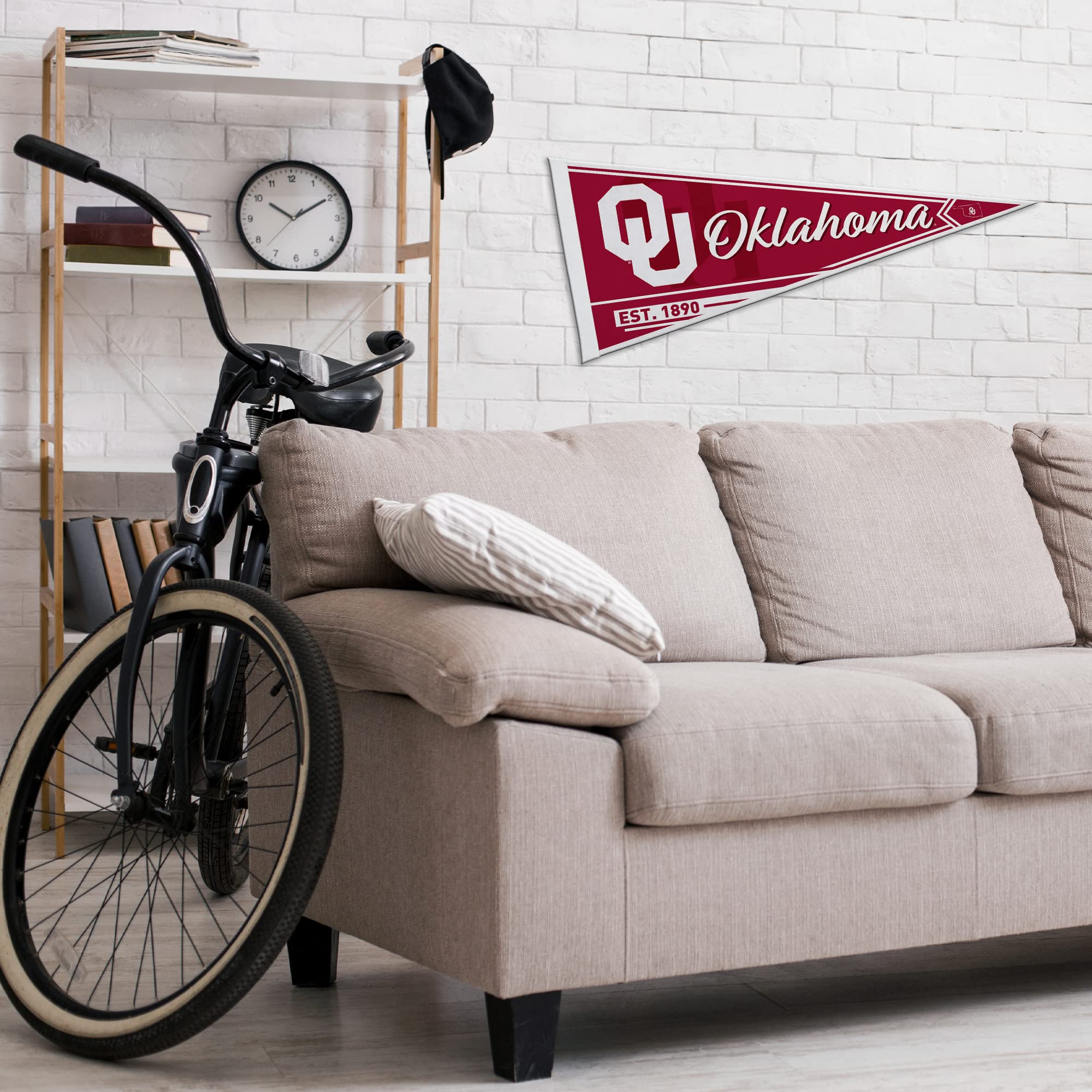 Rico Industries Ncaa Oklahoma Sooners Classic 12'' X 30'' Felt Wall D  Cor Pennant - Great For Home/Bed Room/Man Cave D  Cor