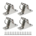 DNB Bimini Top Deck Hinges - 4 Packs Stainless Steel 316 with Ring and Removable Pin - Installation Screws Included