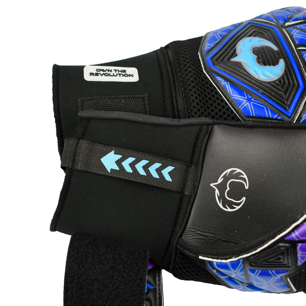 Renegade Gk Vortex Strom Goalie Gloves  3.5+3Mm Hyper Grip & 4Mm Duratek  Black, Purple, & Blue Soccer Goalkeeper Gloves (Size 7