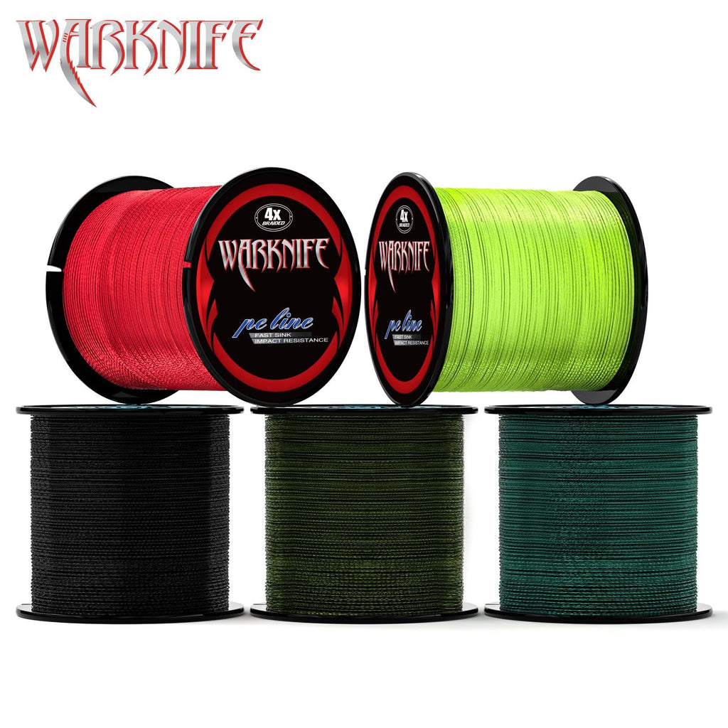 Warknife 4 Strands Braided Fishing Line, 300M/328Yards 80Lb Super Strong Wear-Resistant Tensile Strength Small Diameter Fishing