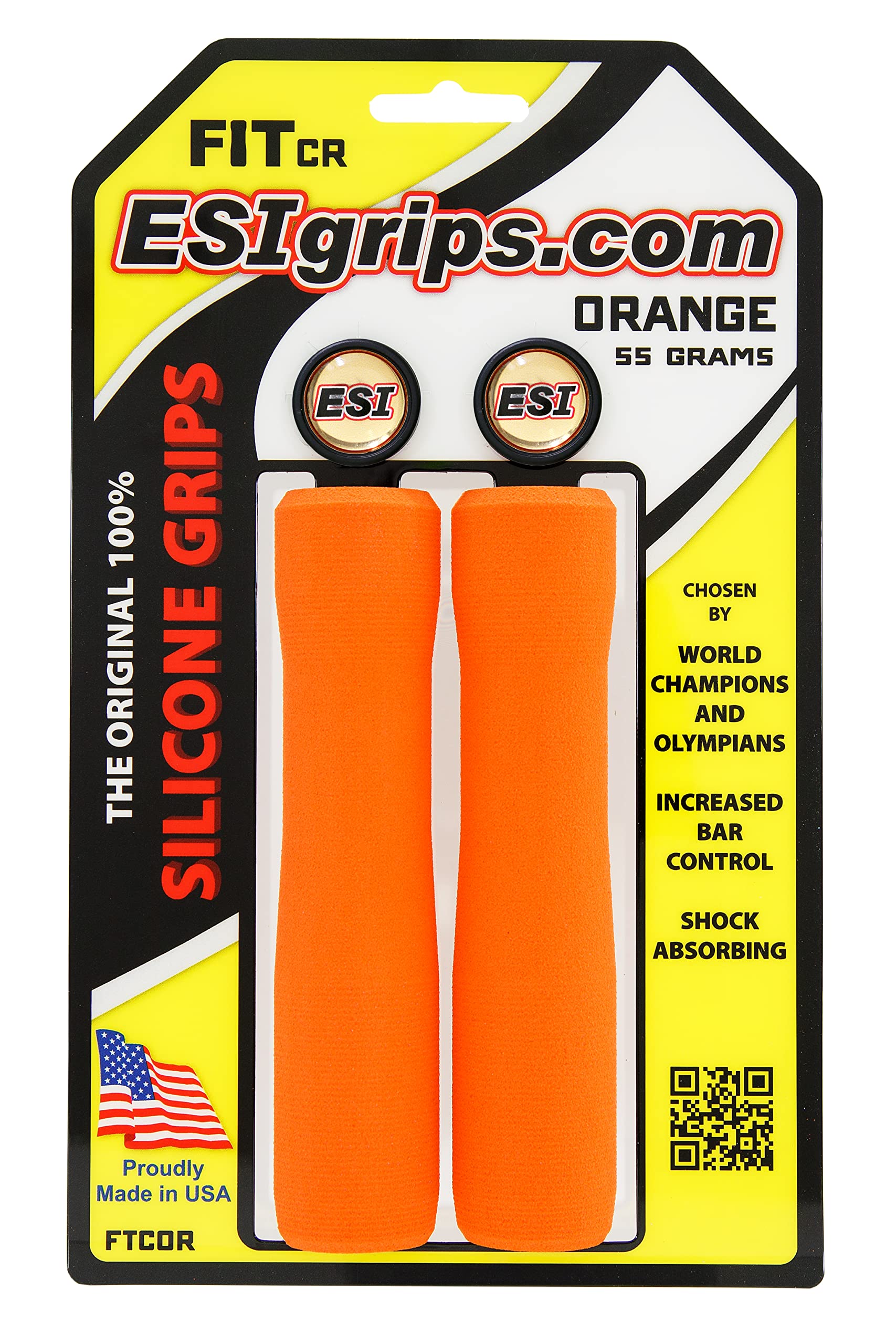 ESI Grips Fit Cr Mountain Bike Grip Orange, One Size