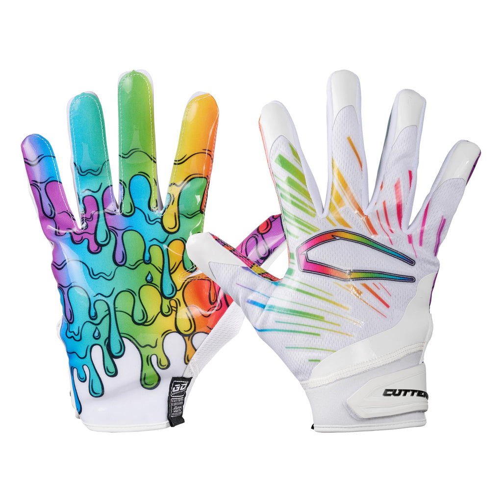 Cutters Football Gloves - Game Day Football Receiver Gloves with High Tack Silicone Grip, Superior Support and Protection - Mult