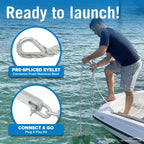 13Lb Heavy Boat Anchor Kit Fluke Anchor With Anchor Chain And Boat Anchor Rope Set For 20' - 32' Foot Including Boat Anchors For