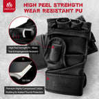 Liberlupus Mma Gloves For Men & Women, Martial Arts Bag Gloves, Kickboxing Gloves With Open Palms, Boxing Gloves For Punching Ba