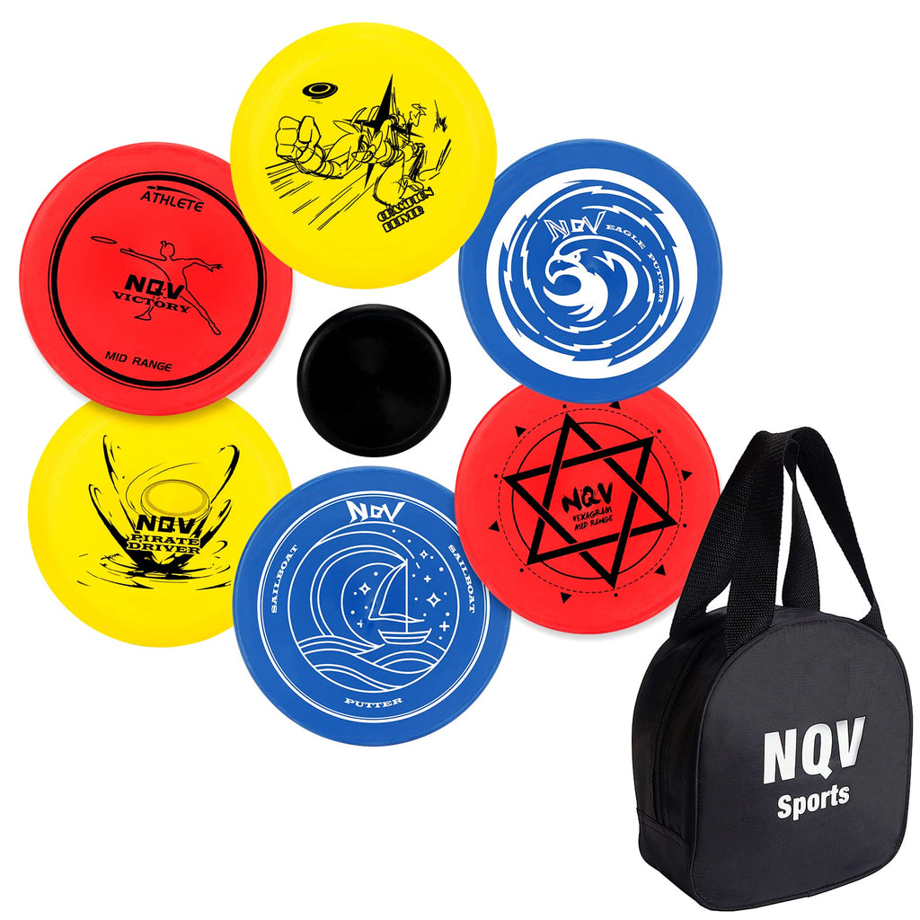 Nqv Disc Golf Set,Disc Golf Starter Set-6 Pack Driver, Mid-Range And Putter Discs With Disc Golf Bag For Outdoor And Backyard(Bl