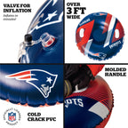 Bigmouth New England Patriots Nfl Fan Gear Outdoor Toys, Officially Licensed - Inflatble Snow Tube With Handles