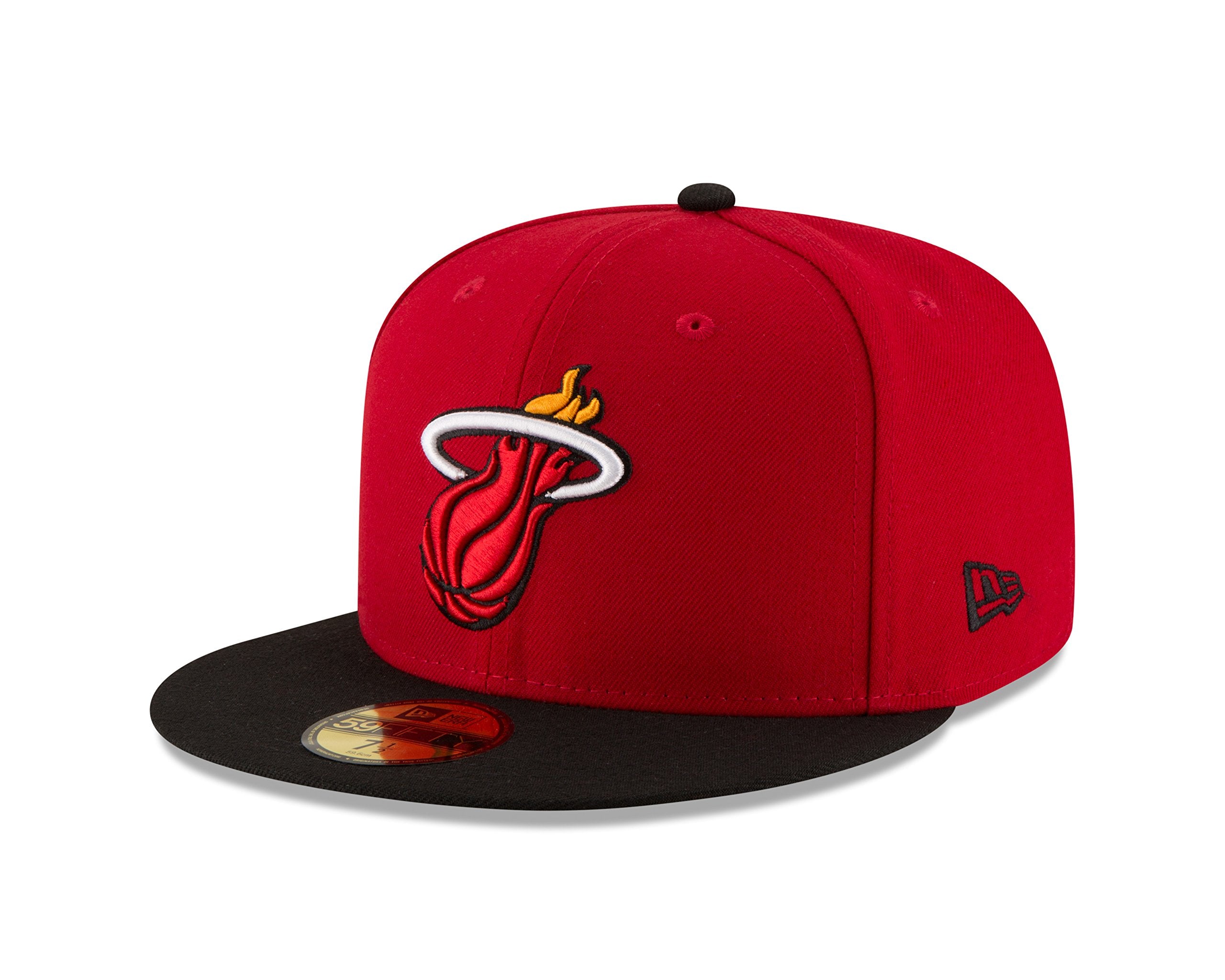 Nba Miami Heat Men'S 2-Tone 59Fifty Fitted Cap , Scarlet , 7 3/8