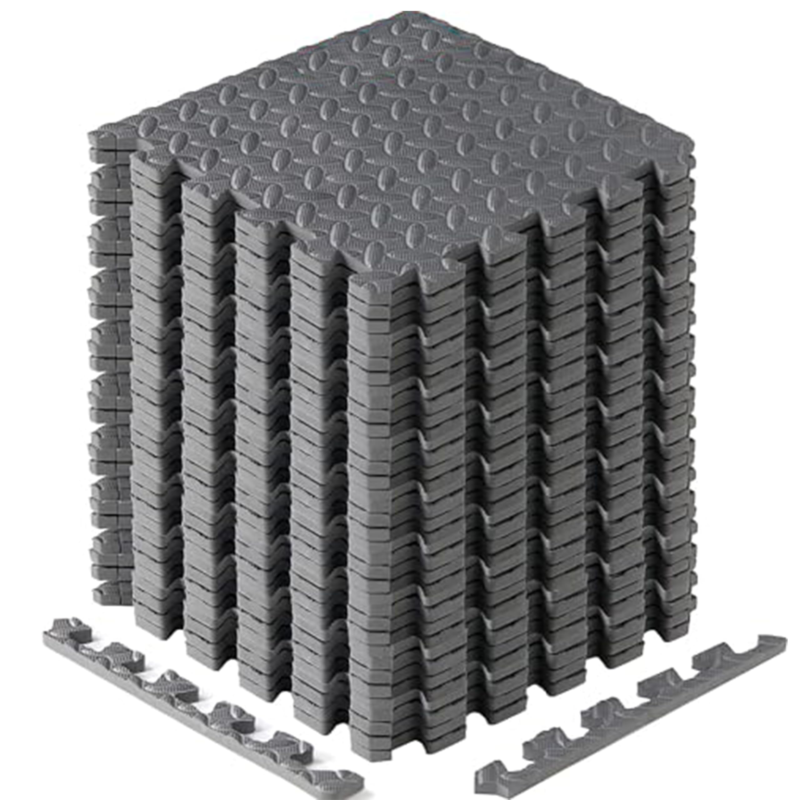 Yes4All Interlocking Exercise Foam Mats With Border - Interlocking Floor Mats For Gym Equipment - Eva Interlocking Floor Tiles J