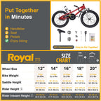 Royalbaby Kids Bike Boys Girls Freestyle Bmx Bicycle With Kickstand Gifts For Children Bikes 18 Inch Red (Rb18B-6R)