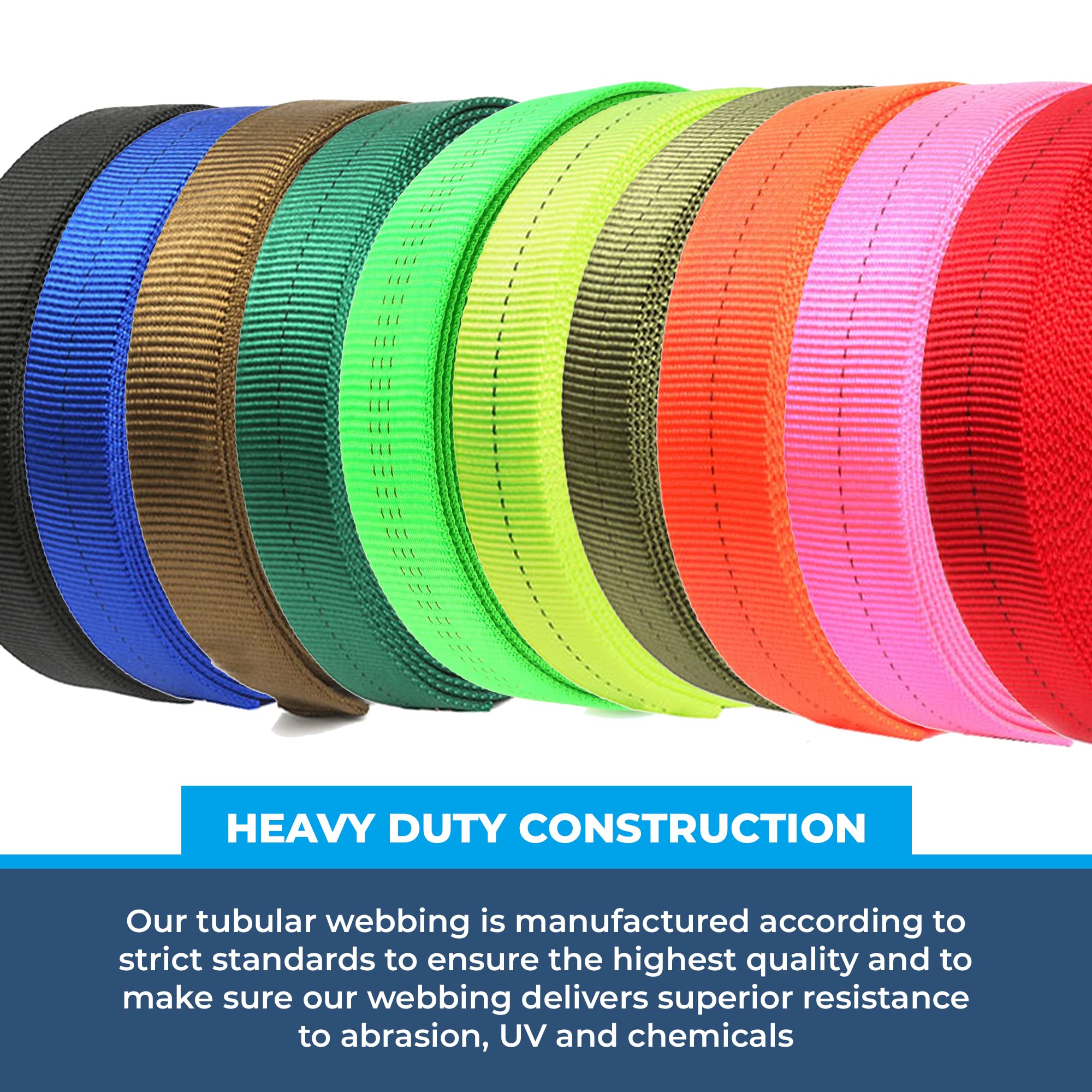 Rock-N-Rescue Heavyweight Nylon Tubular Webbing - 100 Feet, Neon Green, Mountaineering And Rock Climbing Accessories, Firefighti