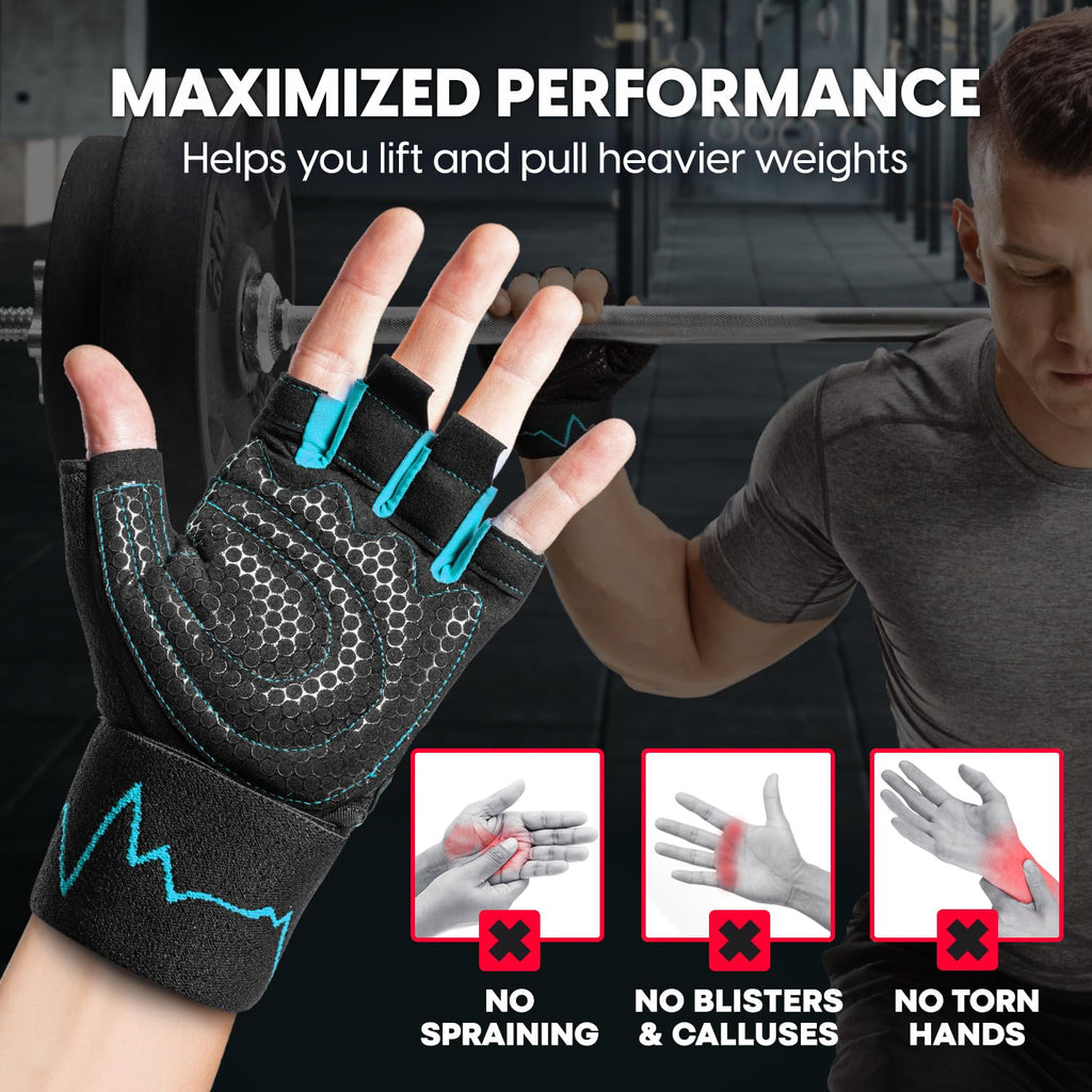 MhIL Workout Gloves for Men - Comfortable Gym Gloves for Men with Enhanced Grip for Safety and Hand Protection - Weight Lifting