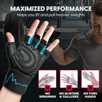 MhIL Workout Gloves for Men - Comfortable Gym Gloves for Men with Enhanced Grip for Safety and Hand Protection - Weight Lifting