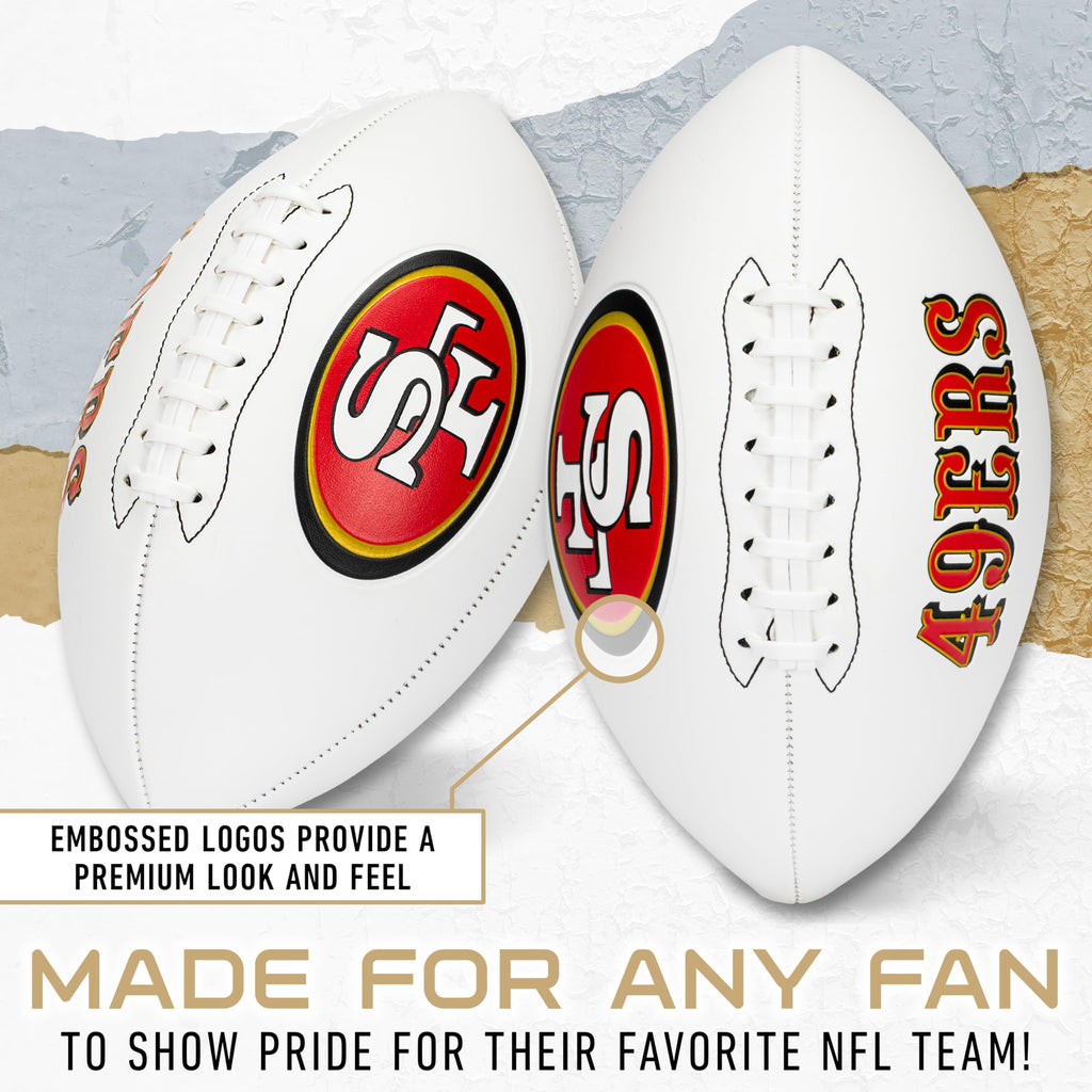 Franklin Sports Nfl San Francisco 49Ers Autograph Football - Official Size White Panel Souvenir Football For Autographs + Signat