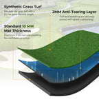 Gymax Golf Mat, Artificial Turf Golf Hitting Mat W/ 2 Alignment Sticks & 2 Rubber Tees, Thick Golf Practice Mat Training Aid?For