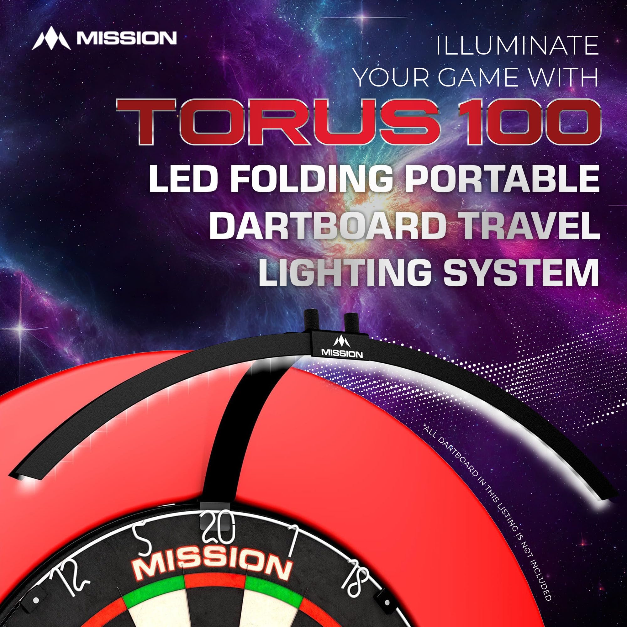 Mission Torus 100 Foldable Led Dartboard Lighting