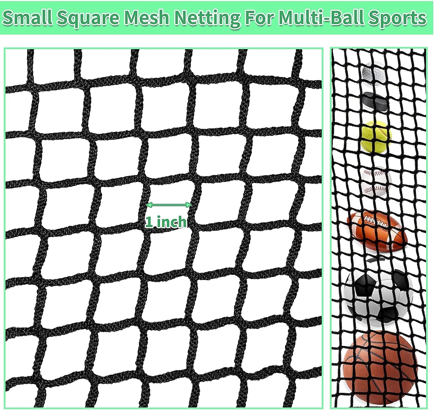 Iuzeai Golf Practice Net Golf Ball Hitting Netting(Net Only), Heavy Duty Nylon Golf Sports Netting Barrier Nets 10X10Ft/10X15Ft/