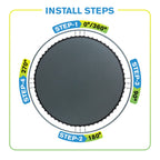 Upper Bounce Machrus Trampoline Replacement Mat 7.5Ft 8Ft 10Ft 11Ft 12Ft 13Ft 14Ft 15Ft 16Ft With V-Rings - Uv & Water Resistant