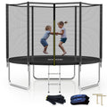 SKOK Trampolines 8FT Kids Trampoline with Enclosure Net, Trampoline Outdoor for Kids and Adults, with Spring Pad, Jumping Mat & 