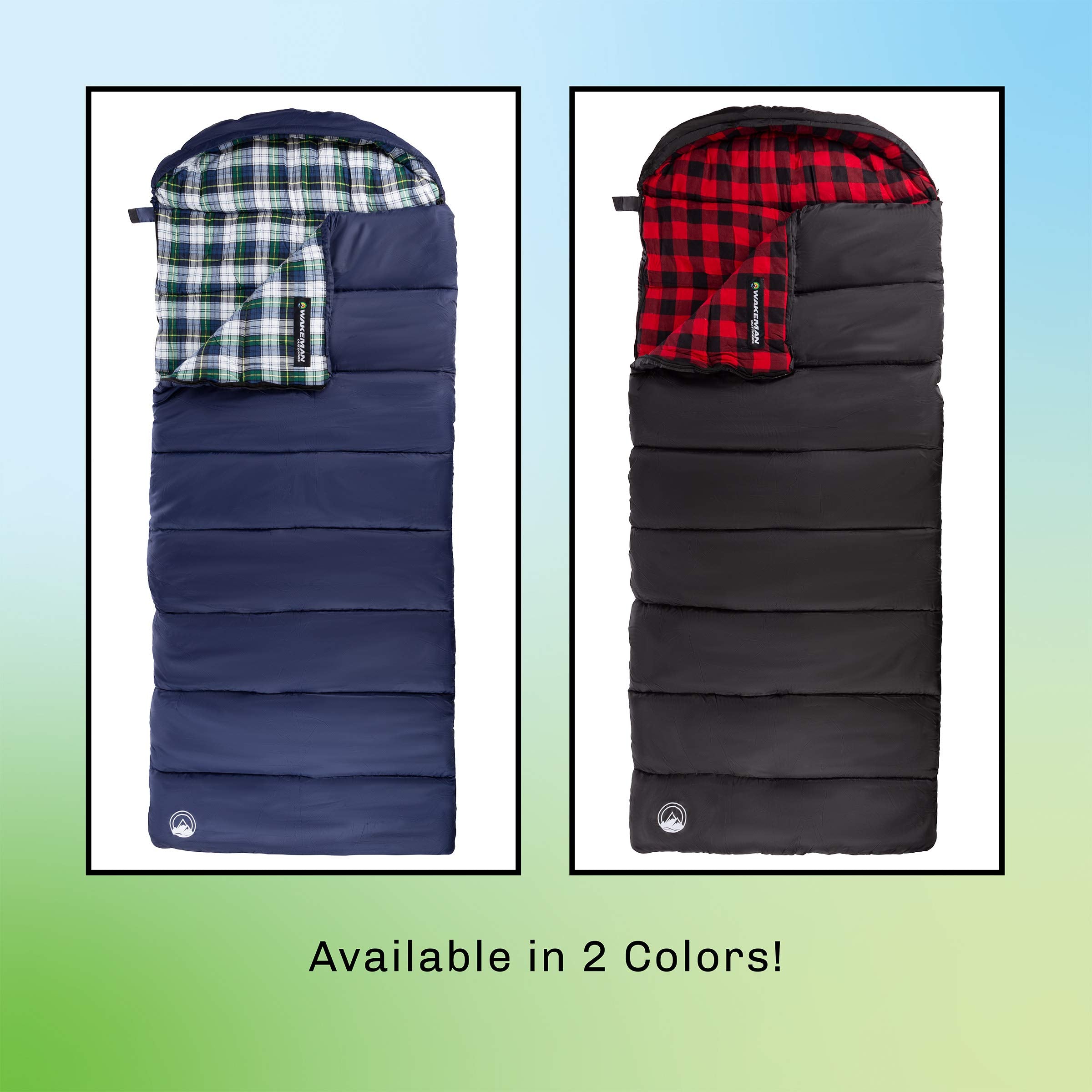 Sleeping Bag - 32F Rated Xl 3 Season Envelope Style With Hood For Outdoor Camping, Backpacking And Hiking With Carry Bag By Wake