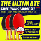 Nibiru Sport Professional Ping Pong Paddles Set Of 4 - Table Tennis Paddles Set Of 4 With 8 Balls And Carry Bag/Storage Case - T